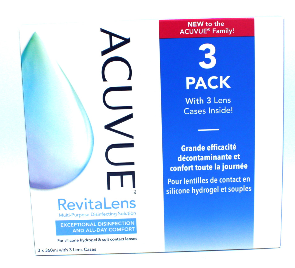 Produit pour lentilles JOHNSON VISION CARE Acuvue Revitalens pack de 3 X360 ML