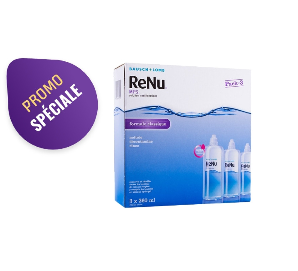 Product voor contactlenzen BAUSCH & LOMB Renu Multifunctionele Verpakkingen MPS 3X360ML