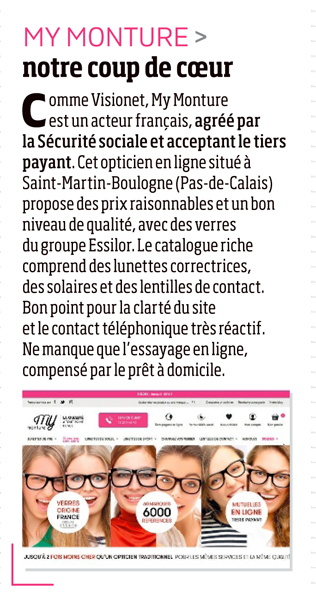 Article Coup de cœur sur Mymonture dans le magazine 01Net